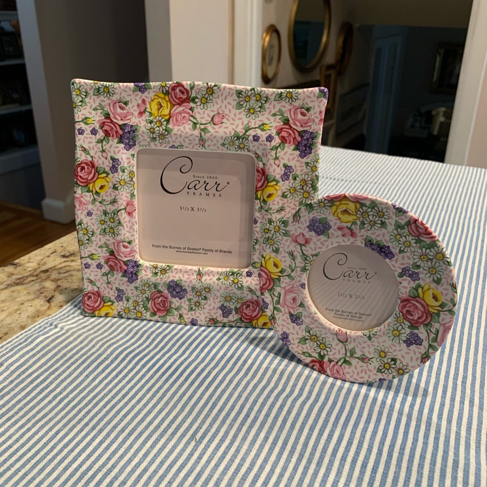 Vintage Chintz Floral Picture Frame Set